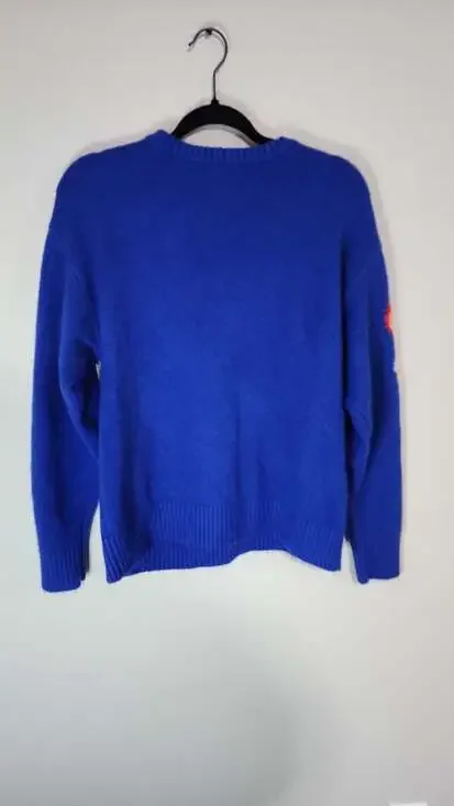 Forever 21 Royal Blue Mushroom Graphic Knit Pullover Sweater Size Medium - Picture 5 of 5